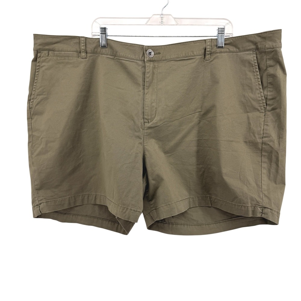 NEW Lane Bryant Chino Shorts Women 28 5" Olive Green Cotton Blend Stretch Twill